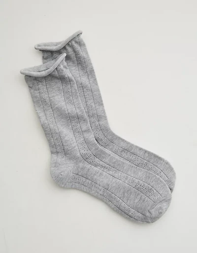 Aerie Knit Pointelle Crew Socks