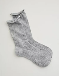 Aerie Knit Pointelle Crew Socks