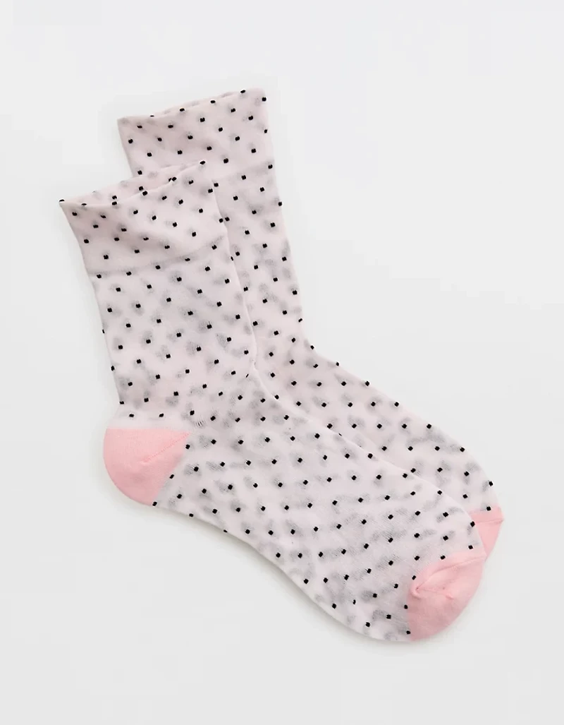 Aerie Mesh Dot Quarter Socks