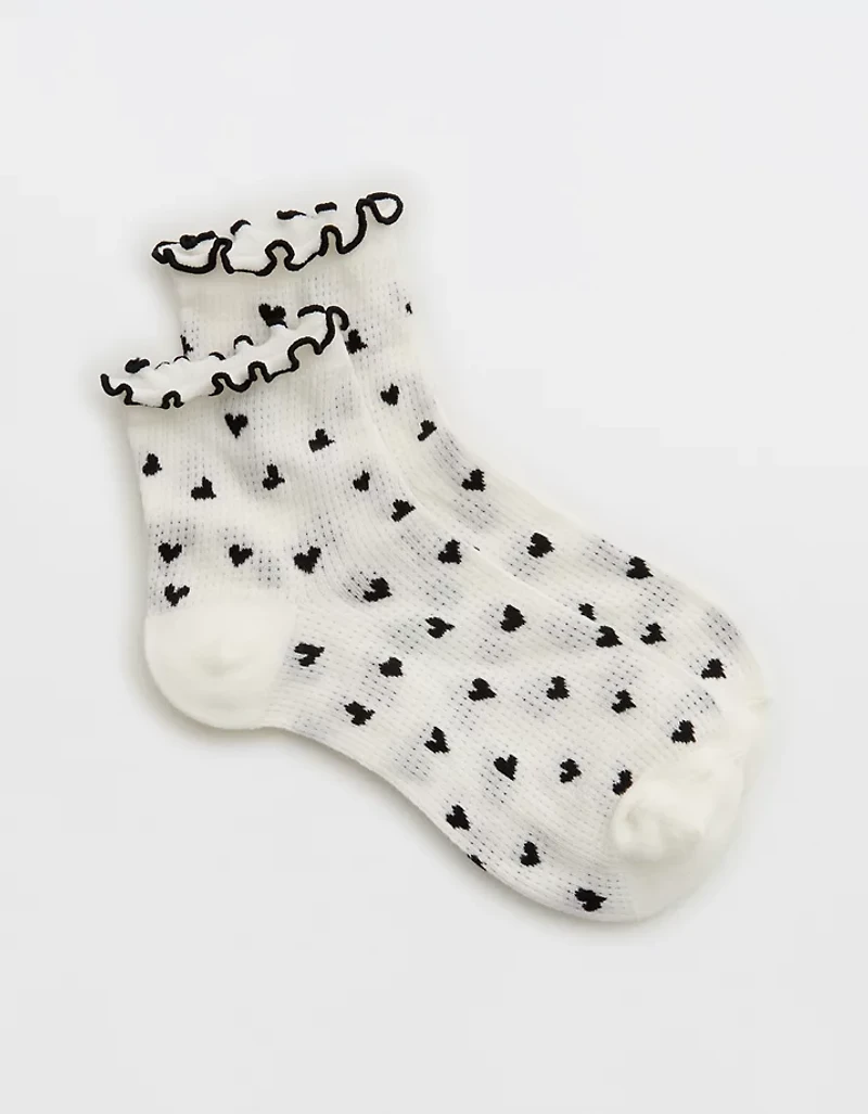 Aerie Lettuce Edge Quarter Socks