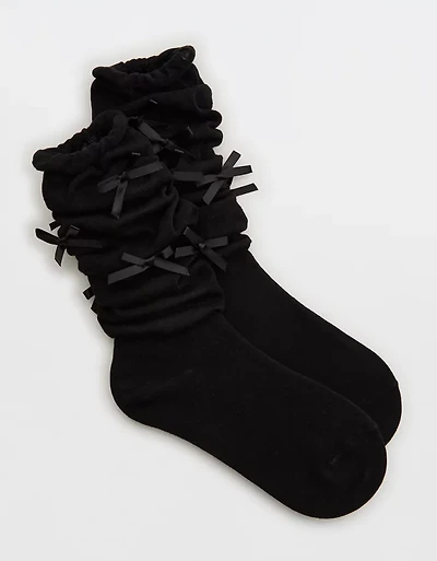 Aerie Mesh Bow Slouch Socks