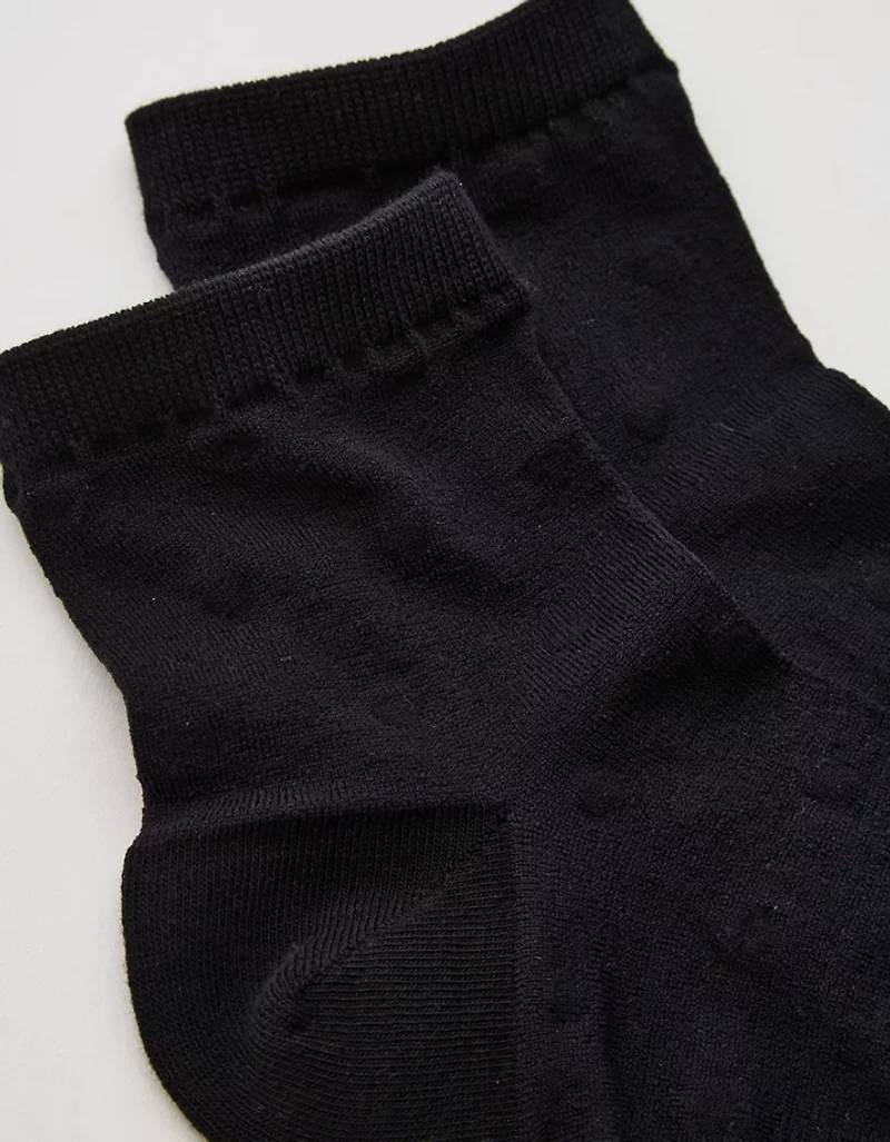 Aerie Sheer Happiness Lace Quarter Socks