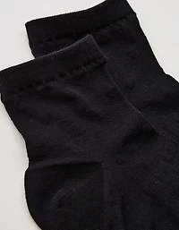 Aerie Sheer Happiness Lace Quarter Socks