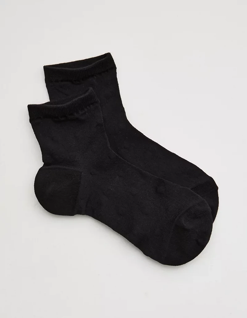 Aerie Sheer Happiness Lace Quarter Socks