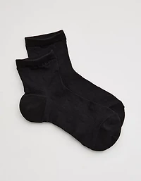 Aerie Sheer Happiness Lace Quarter Socks