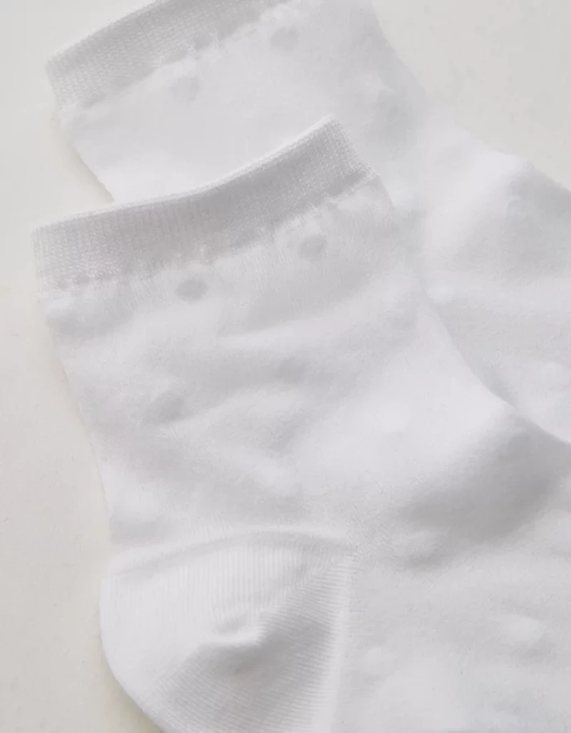 Aerie Sheer Happiness Lace Quarter Socks