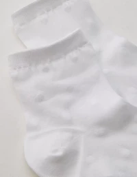 Aerie Sheer Happiness Lace Quarter Socks