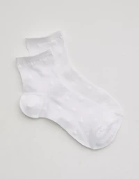 Aerie Sheer Happiness Lace Quarter Socks