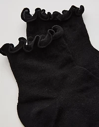 Aerie Lace Lettuce Edge Quarter Socks
