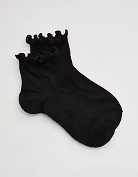 Aerie Lace Lettuce Edge Quarter Socks