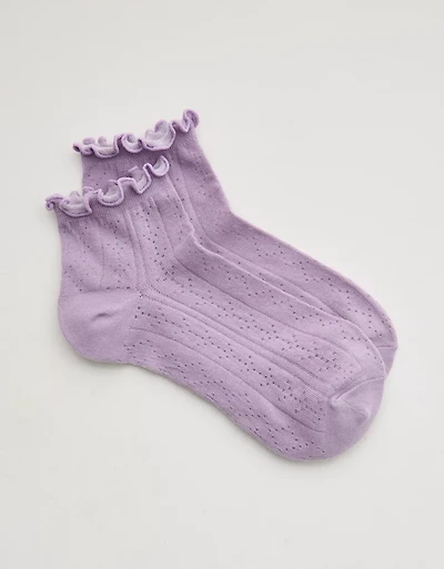 Aerie Pointelle Cotton Shortie Socks
