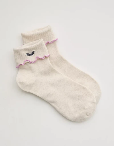 Aerie Lettuce Edge Quarter Socks