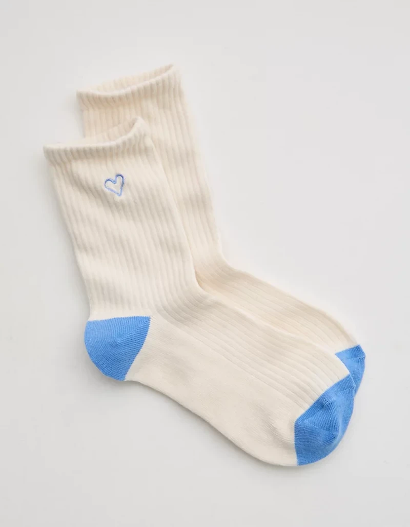 Aerie Ribbed Cotton Crew Socks