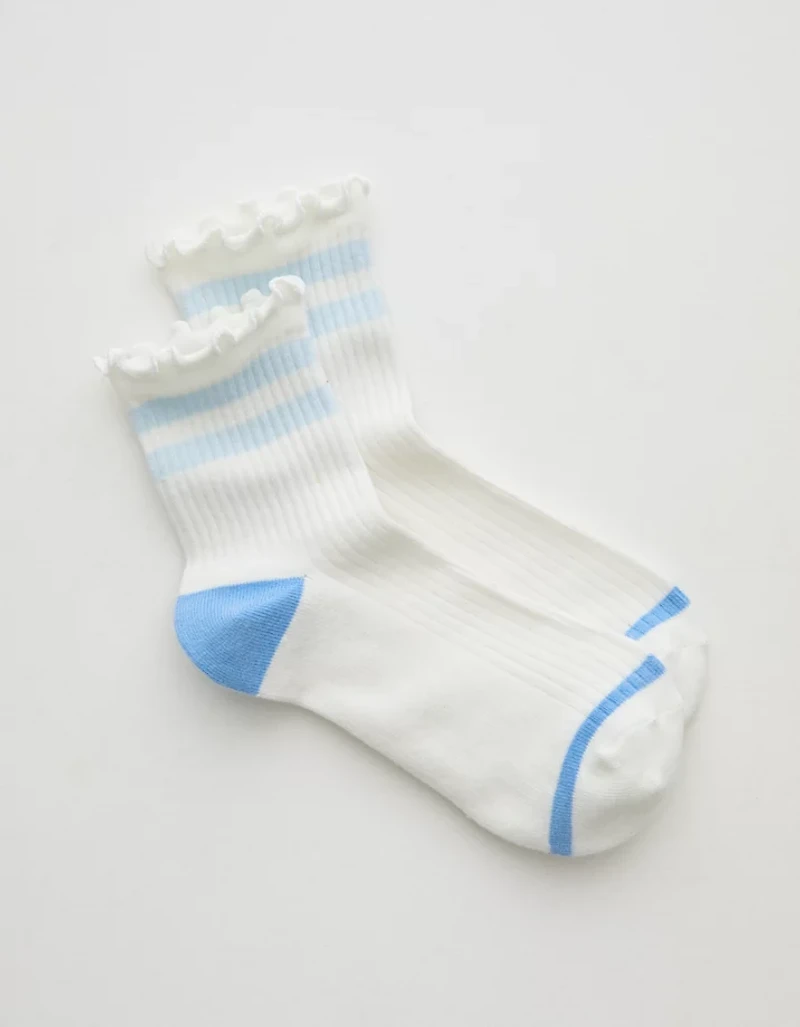 Aerie Lettuce Edge Everyday Quarter Socks