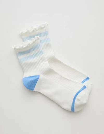 Aerie Lettuce Edge Everyday Quarter Socks