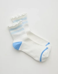 Aerie Lettuce Edge Everyday Quarter Socks