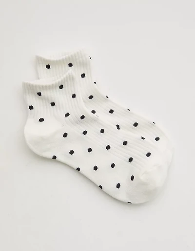 Aerie Polka Dot Cotton Quarter Socks