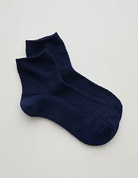 Aerie Cable Quarter Socks