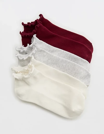 Aerie Lettuce Edge Ankle Sock 3-Pack