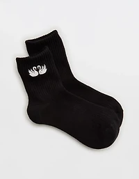 Aerie Ribbed Cotton Quarter Socks