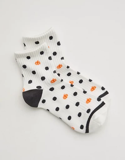 Aerie Ribbed Cotton Quarter Socks