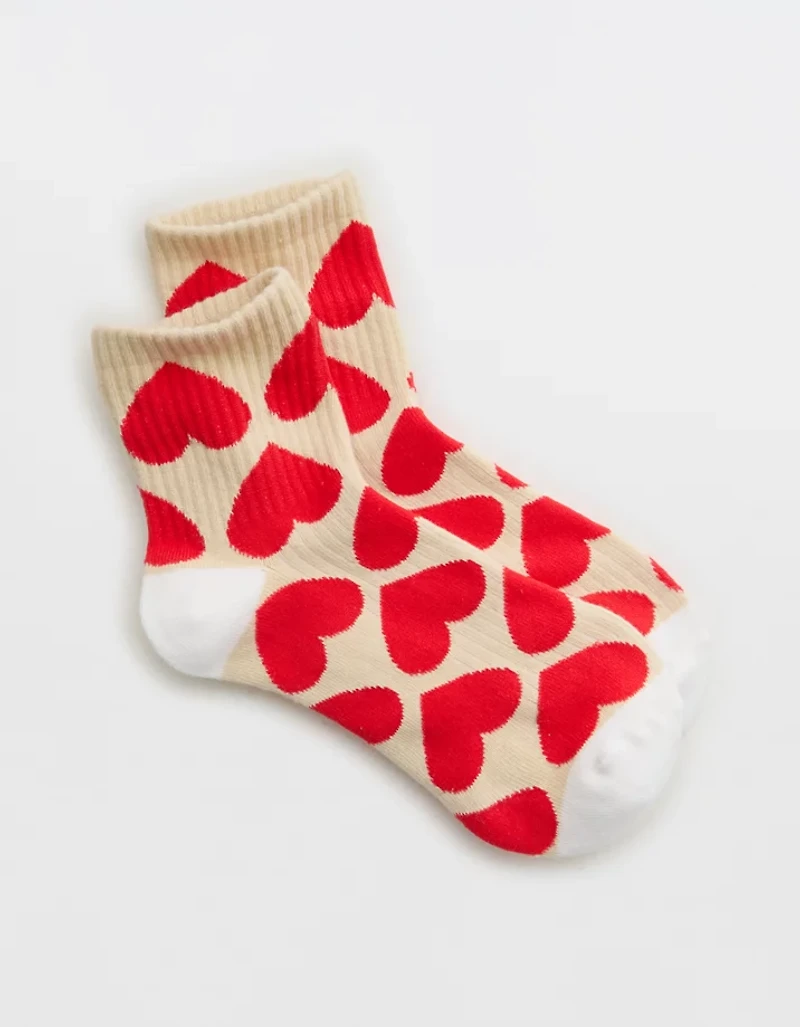 Aerie Ribbed Cotton Quarter Socks