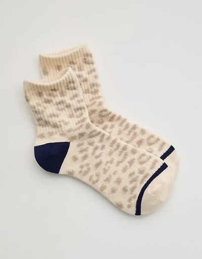 Aerie Ribbed Cotton Quarter Socks