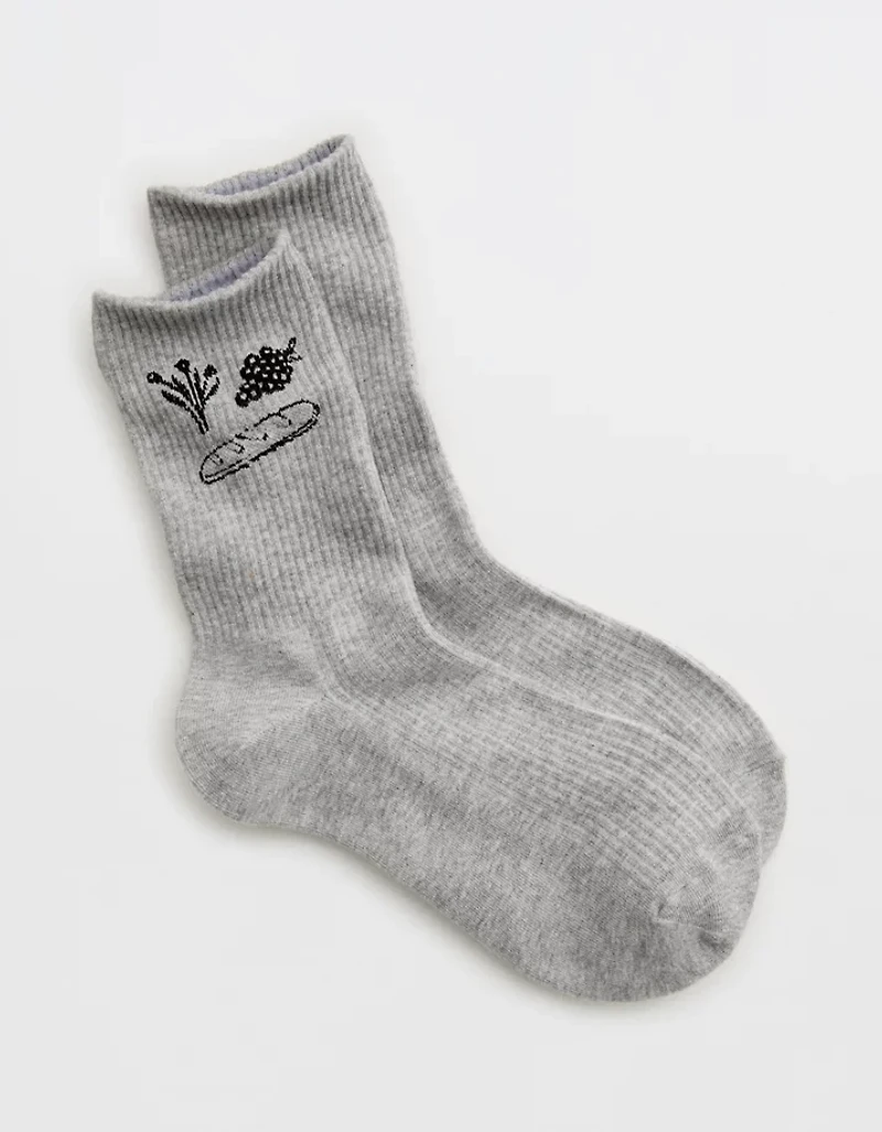 Aerie Ribbed Cotton Crew Socks