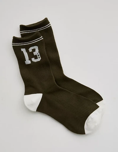 Aerie Ribbed Cotton Crew Socks