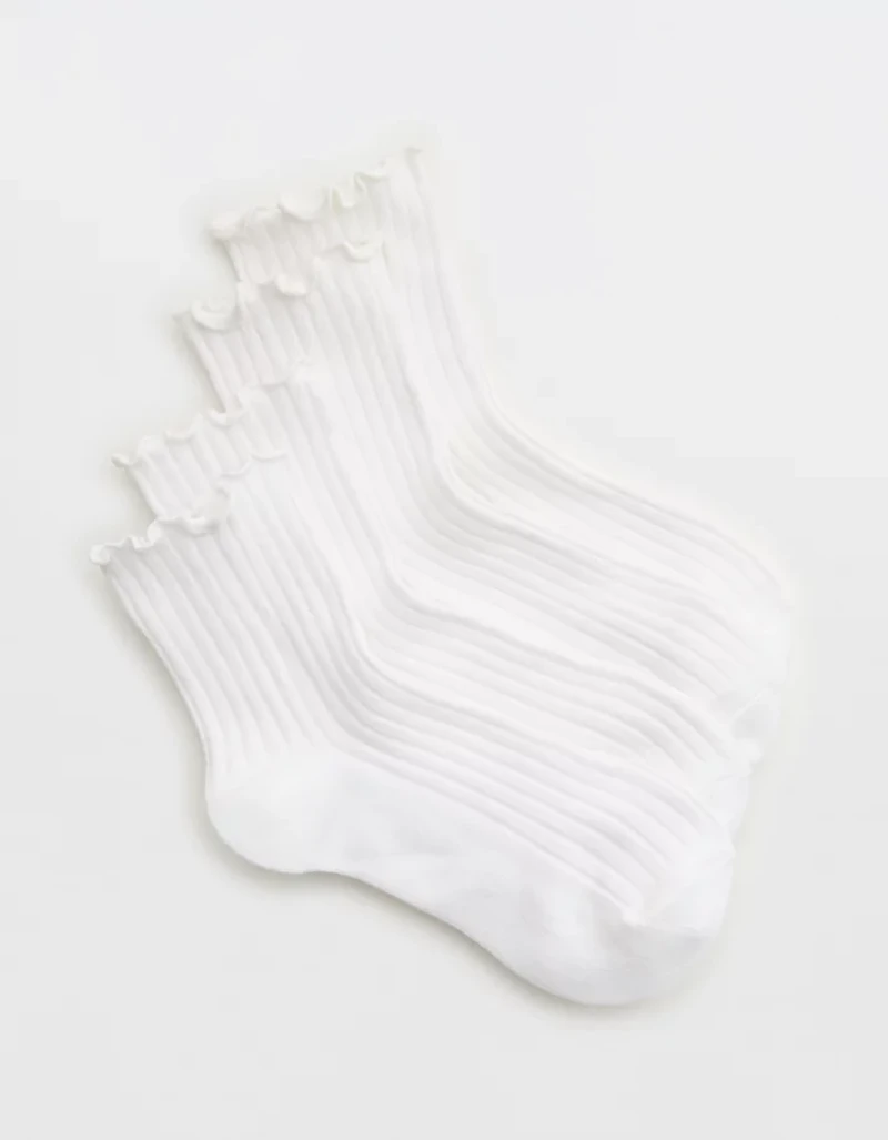 Aerie Lettuce Edge Bobby Sock 2-Pack