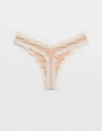 SMOOTHEZ Microfiber Lace Thong Underwear