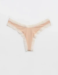 SMOOTHEZ Microfiber Lace Thong Underwear