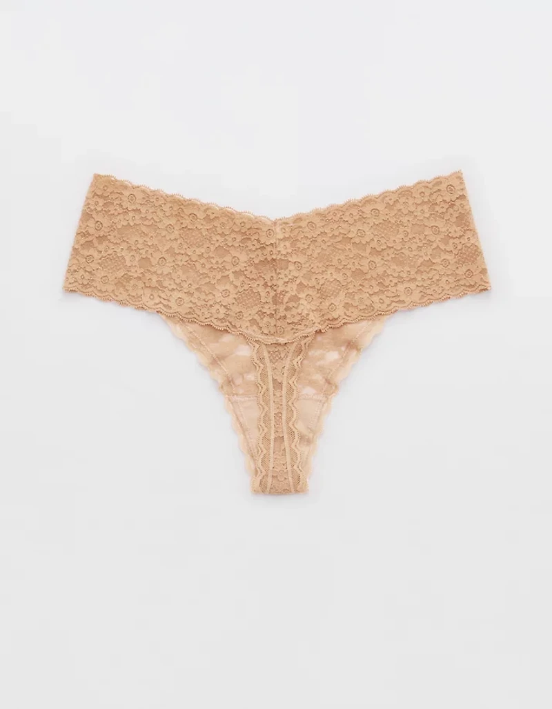 Show Off Vintage Lace Wide Waistband Thong Underwear