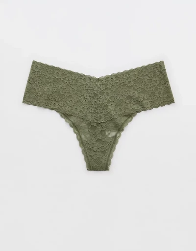 Show Off Vintage Lace Wide Waistband Thong Underwear