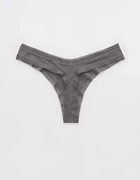 SMOOTHEZ Microfiber Lace Thong Underwear
