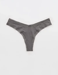 SMOOTHEZ Microfiber Lace Thong Underwear