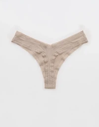 SMOOTHEZ Microfiber Lace Thong Underwear