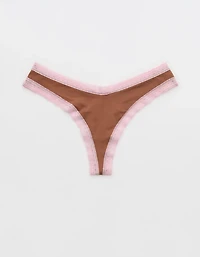 SMOOTHEZ Microfiber Lace Thong Underwear