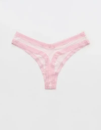 SMOOTHEZ Microfiber Lace Thong Underwear