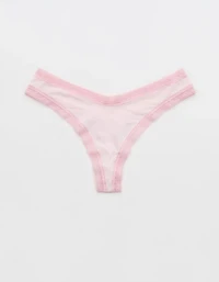 SMOOTHEZ Microfiber Lace Thong Underwear
