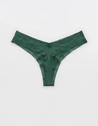 SMOOTHEZ Microfiber Lace Thong Underwear