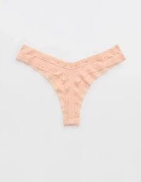 SMOOTHEZ Microfiber Lace High Cut Thong Underwear