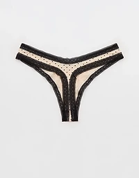 SMOOTHEZ Microfiber Lace Thong Underwear