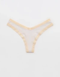 SMOOTHEZ Microfiber Lace High Cut Thong Underwear