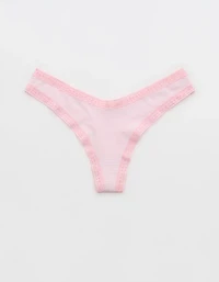 SMOOTHEZ Microfiber Lace High Cut Thong Underwear