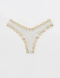 SMOOTHEZ Microfiber Lace High Cut Thong Underwear