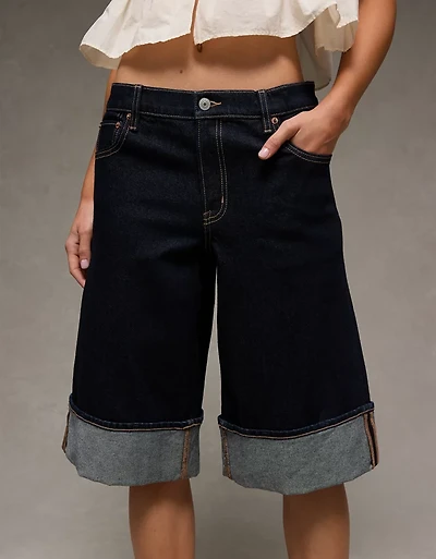 Short en jean à taille basse extensible de 15 po AE