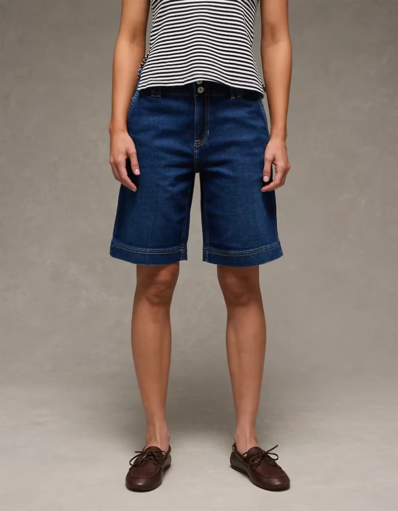 Short en jean à taille haute extensible Drapé de rêve 11 po AE