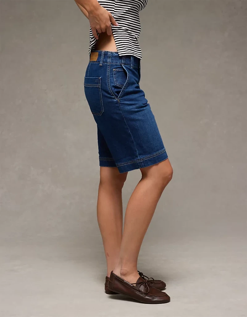 Short en jean à taille haute extensible Drapé de rêve 11 po AE