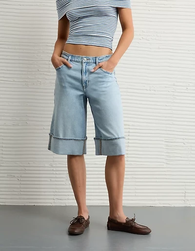 Short en jean à taille basse extensible de 15 po AE